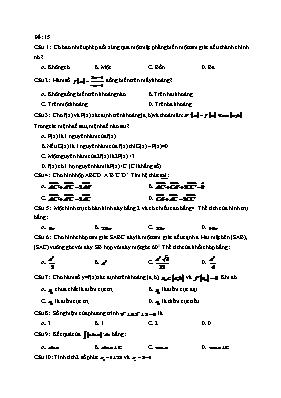 Đề kiểm tra môn Toán - Đề 15